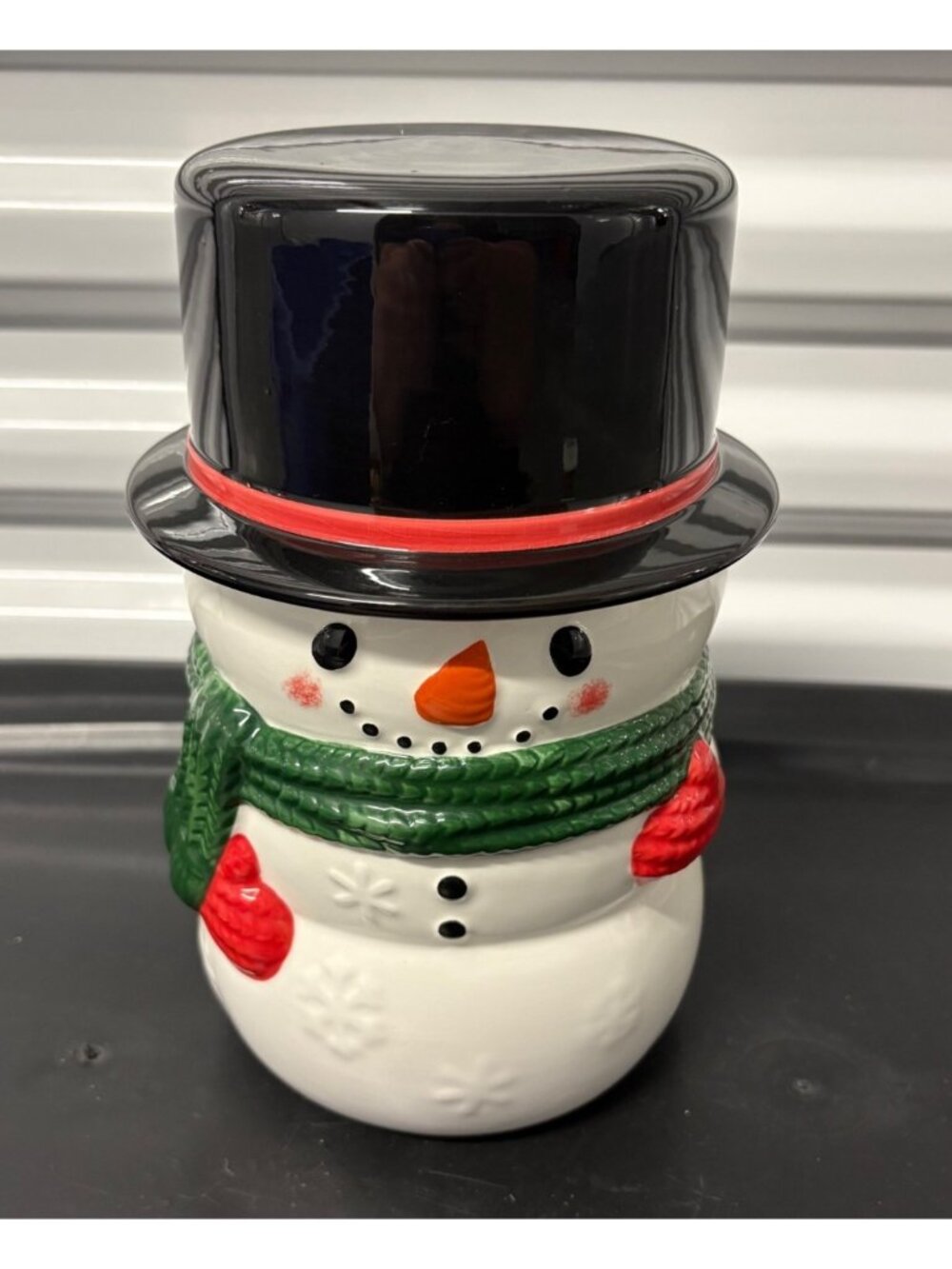 Yankee Candle Large Ceramic Snowman Cookie Jar Candle Holder Christmas Décor